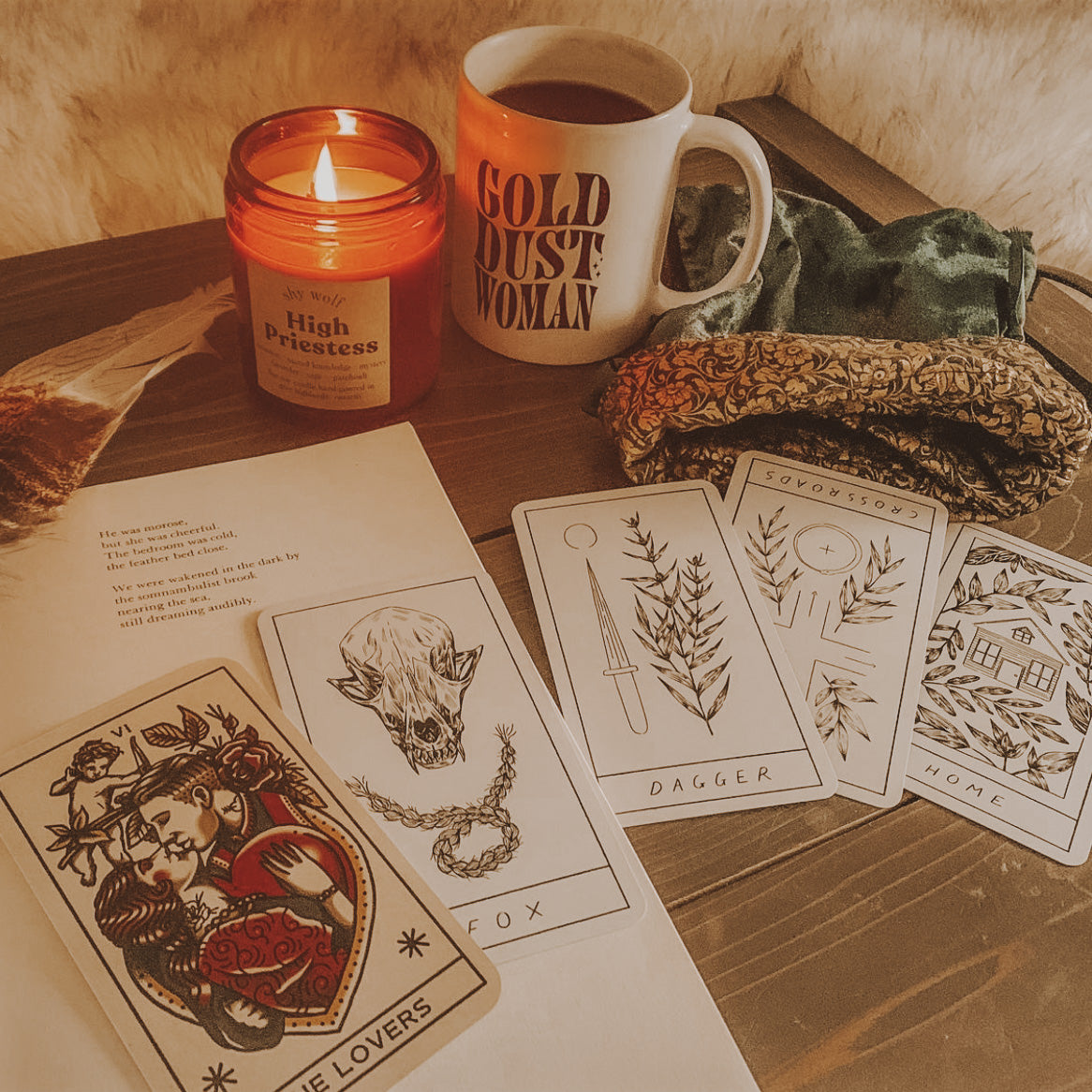 shy wolf candles tarot collection tarot candles