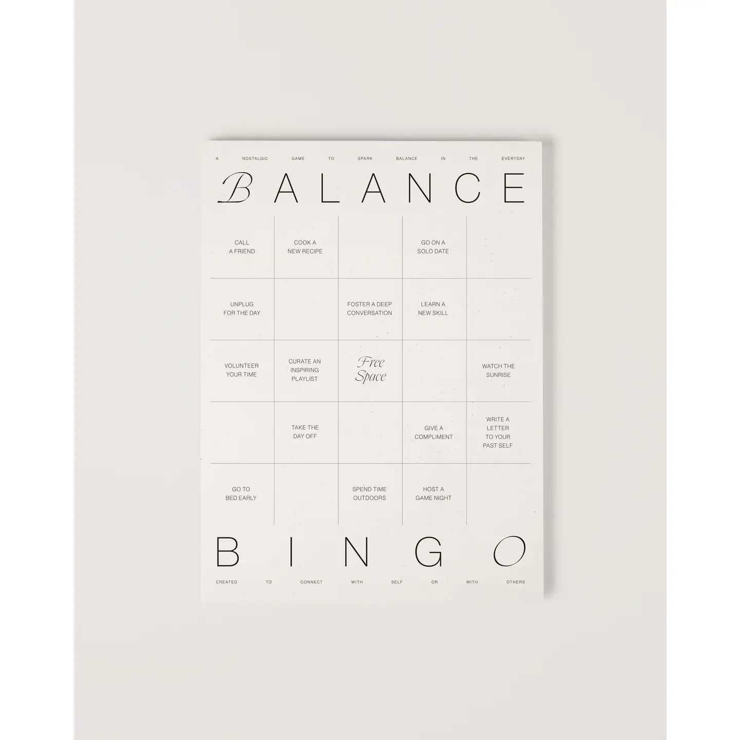 Balance Bingo Pad