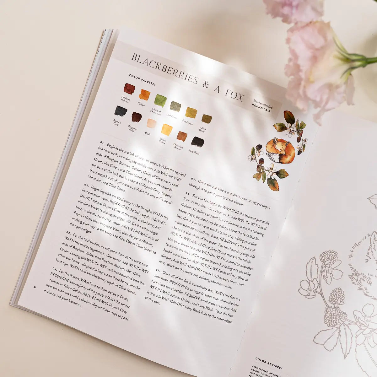 Watercolor Workbook: Flowers, Feathers, & Animal Friends
