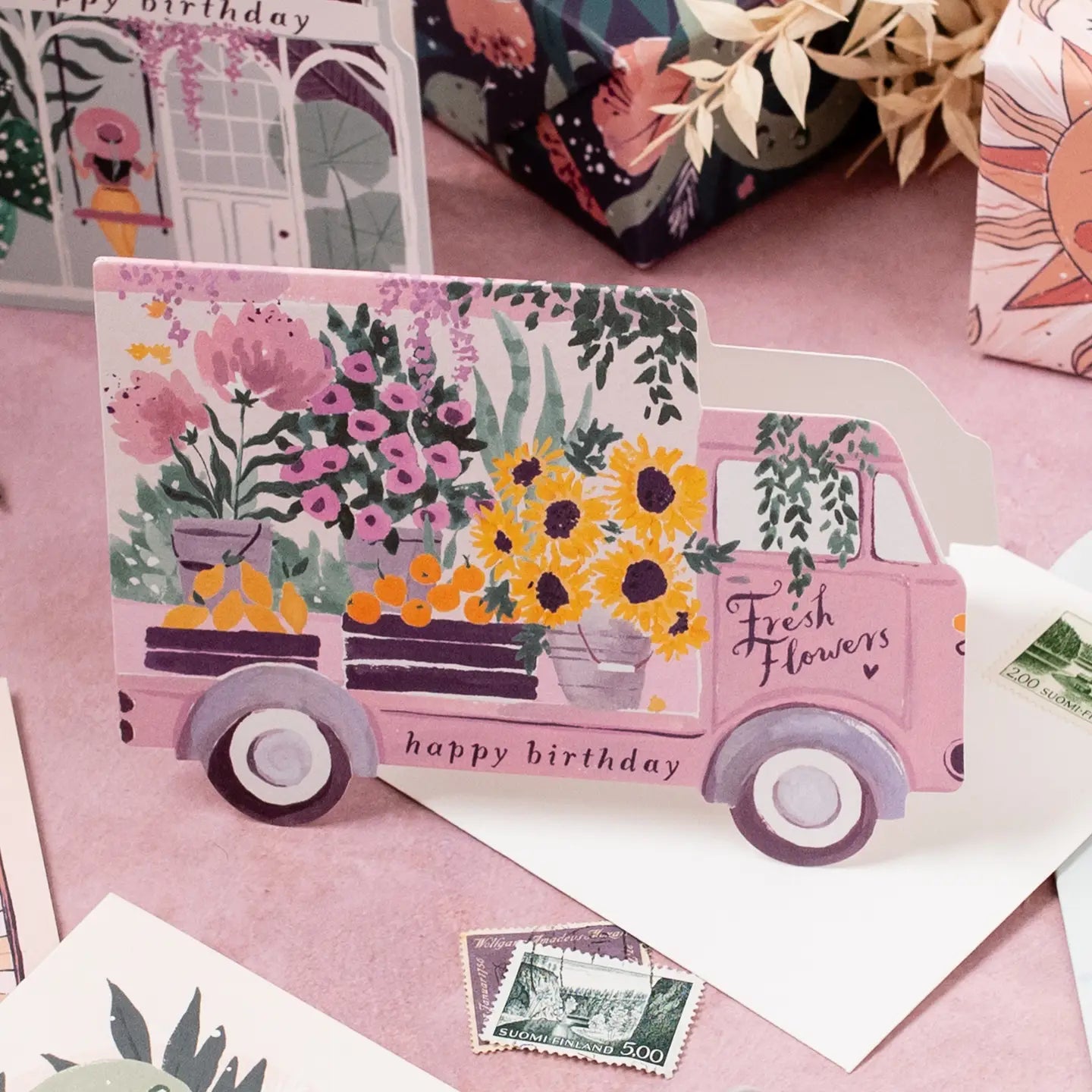 Flower Truck Birthday Card