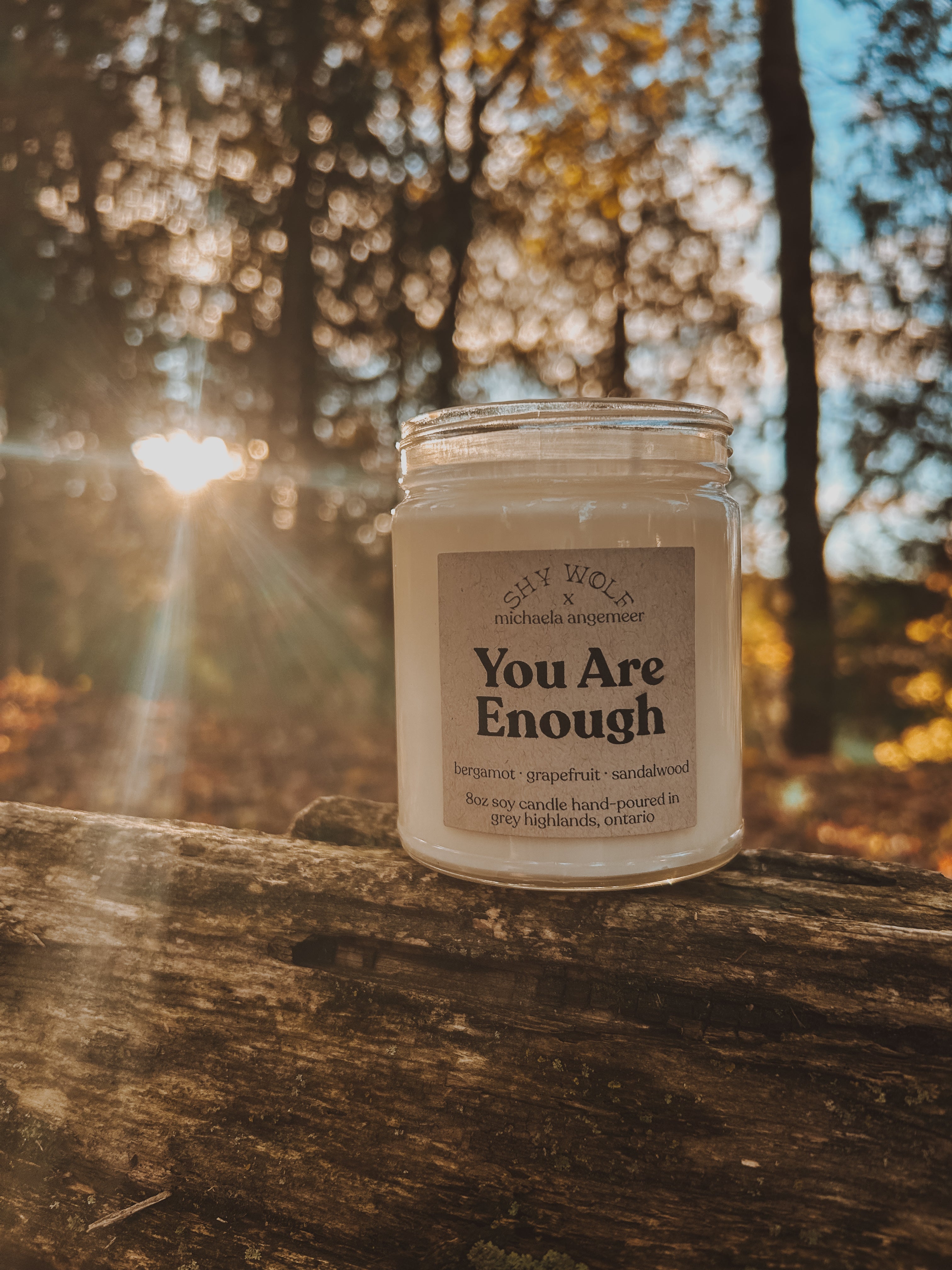 You Are Enough Candle + Book