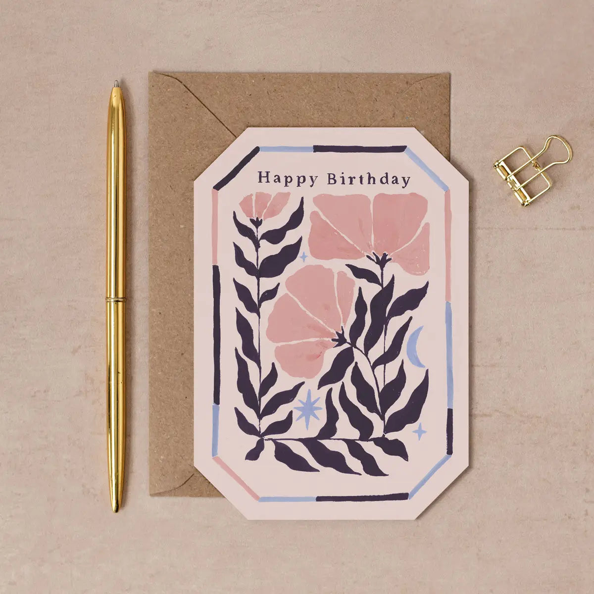 Leafy Floral Birthday Card